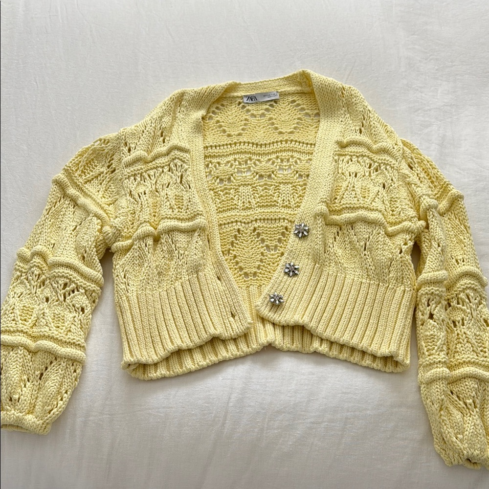 Yellow Zara cardigan